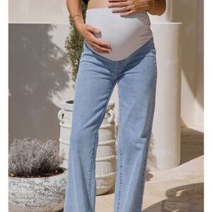 Women's Light Blue Maternity Flare Jeans